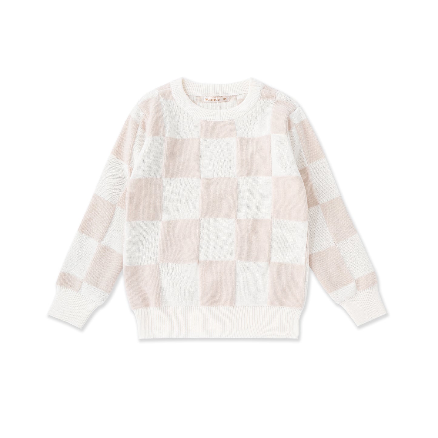 Chenille Check Sweater 532 Cream / 16