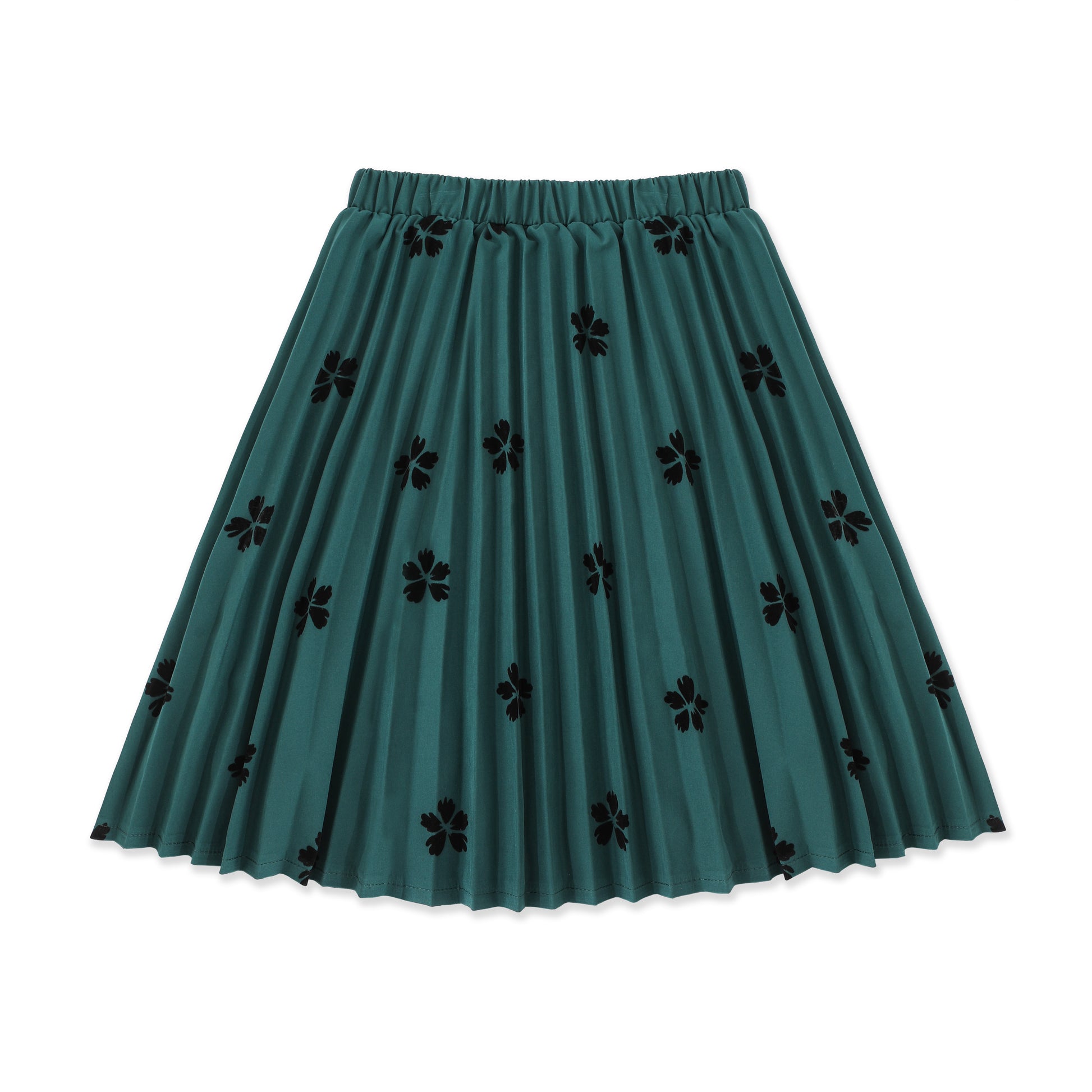 Flocked Chenille Pleated Skirt 535 Green / 16