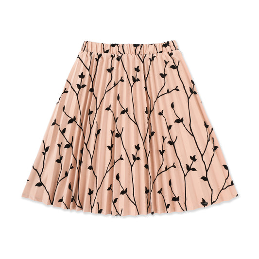 Flocked Chenille Pleated Skirt 535 Brown / 16