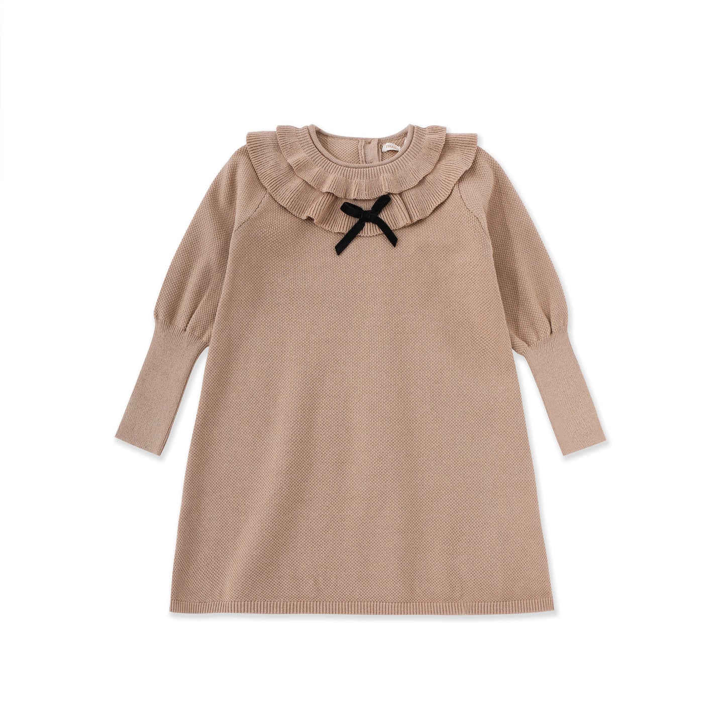 Bow Trim Chenille Dress 536 Brown / 14