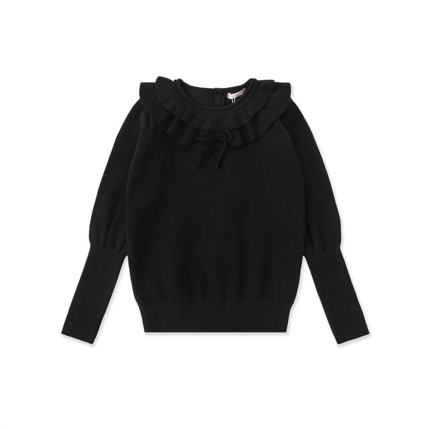 Chenille Contrast Sleeve Sweater 537 Black / 16