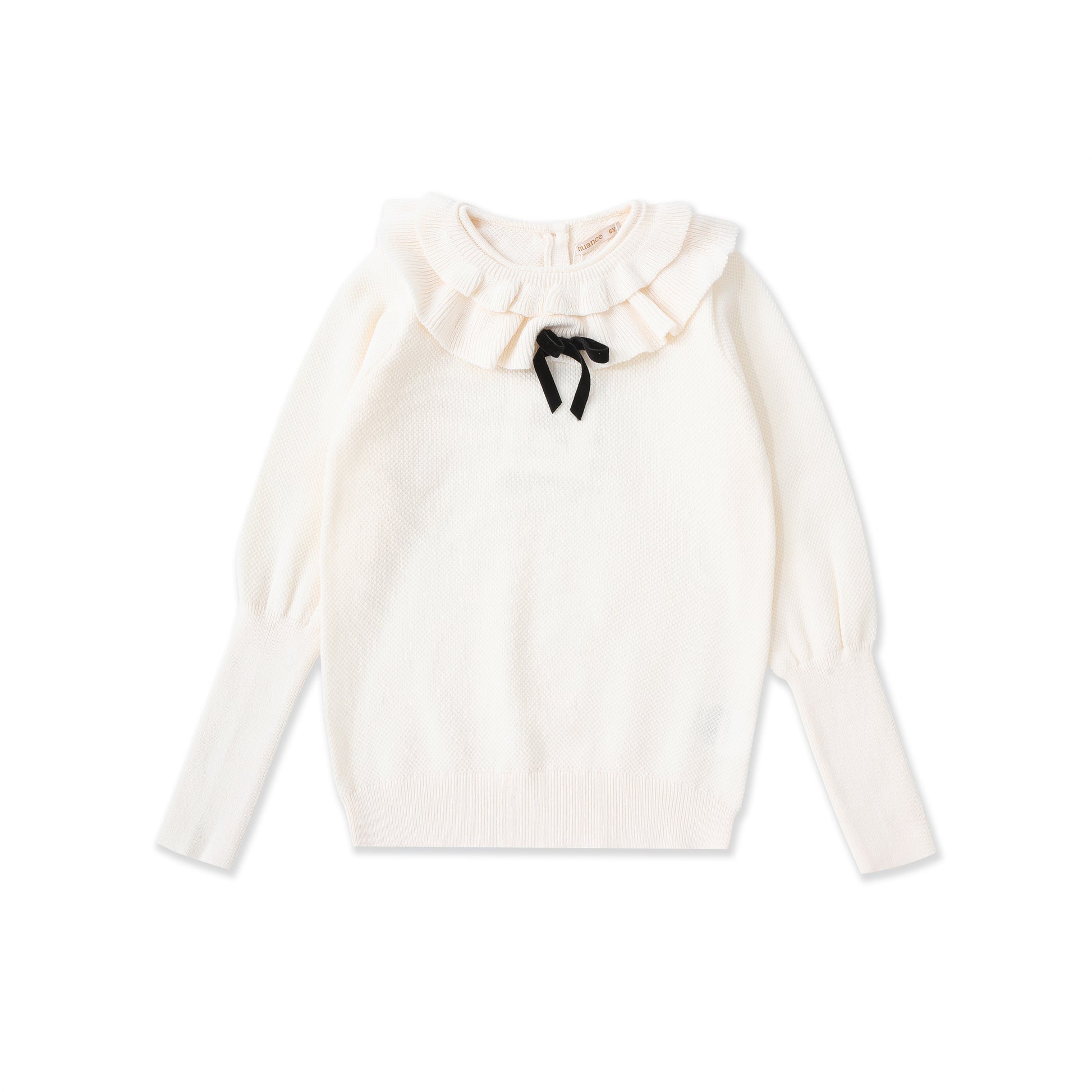 Chenille Contrast Sleeve Sweater 537 Cream / 16