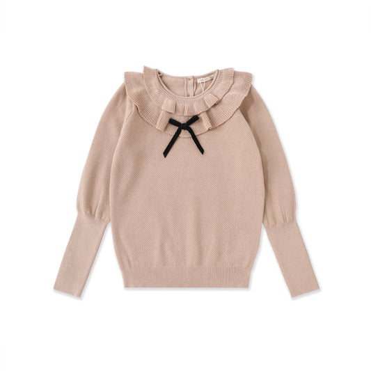 Chenille Contrast Sleeve Sweater 537 Brown / 16