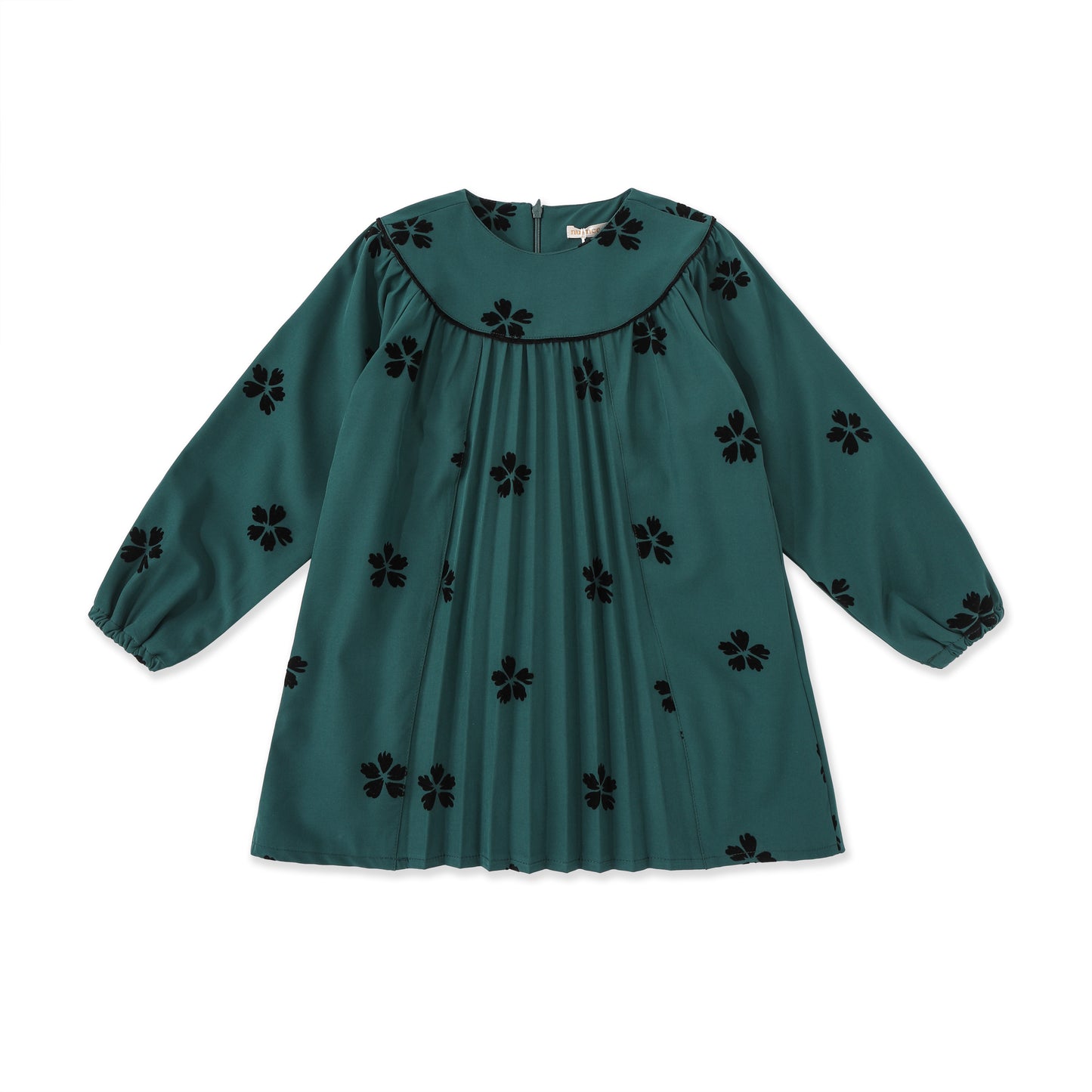 Flocked Floral Panel Dress 538 Green / 14