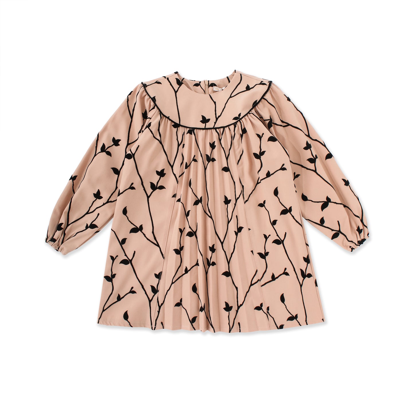 Flocked Floral Panel Dress 538 Brown / 14