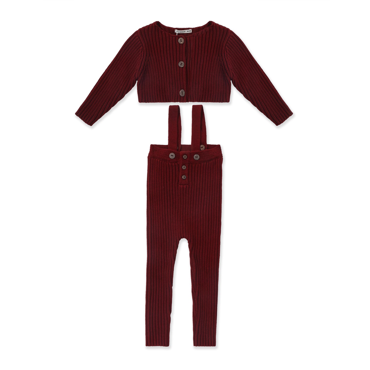 Knitted overall with cardigan 005 Maroon / 912