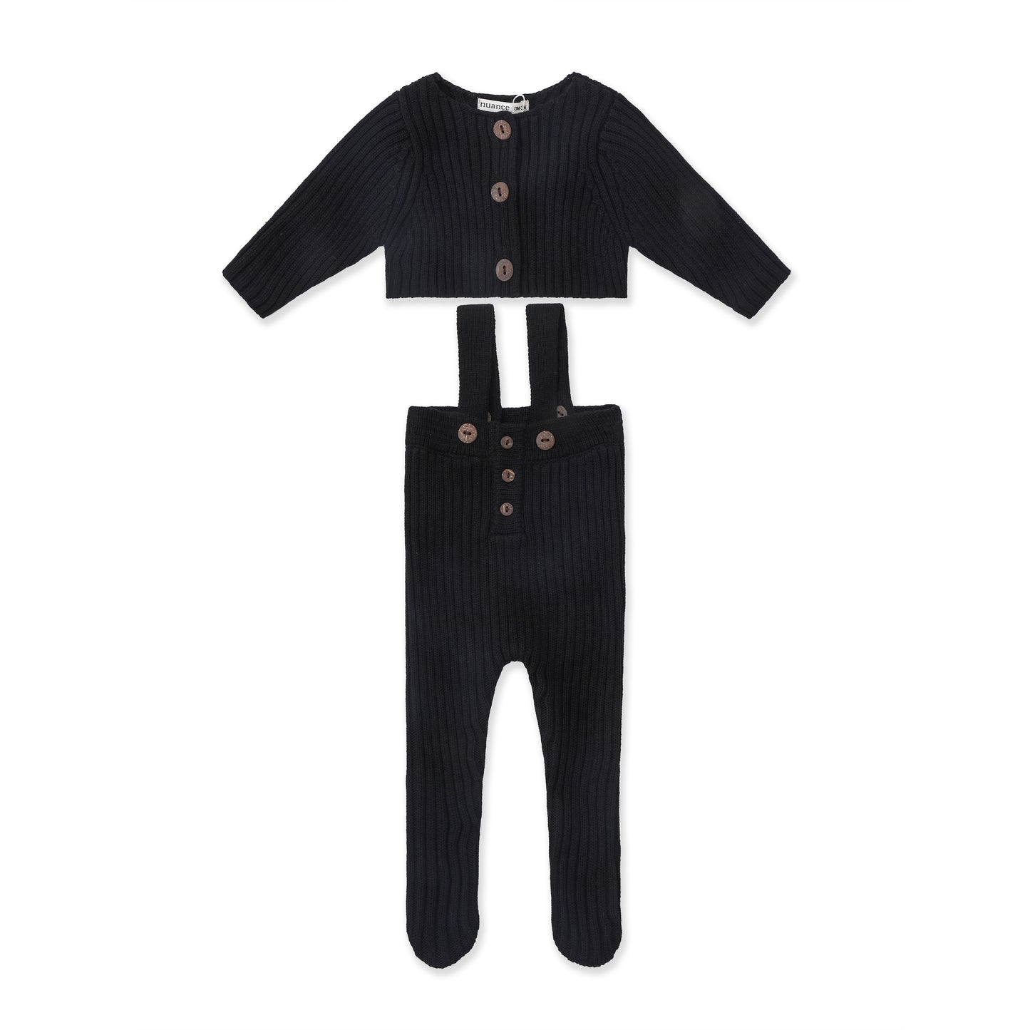Knitted overall with cardigan 009 Black / 0-3