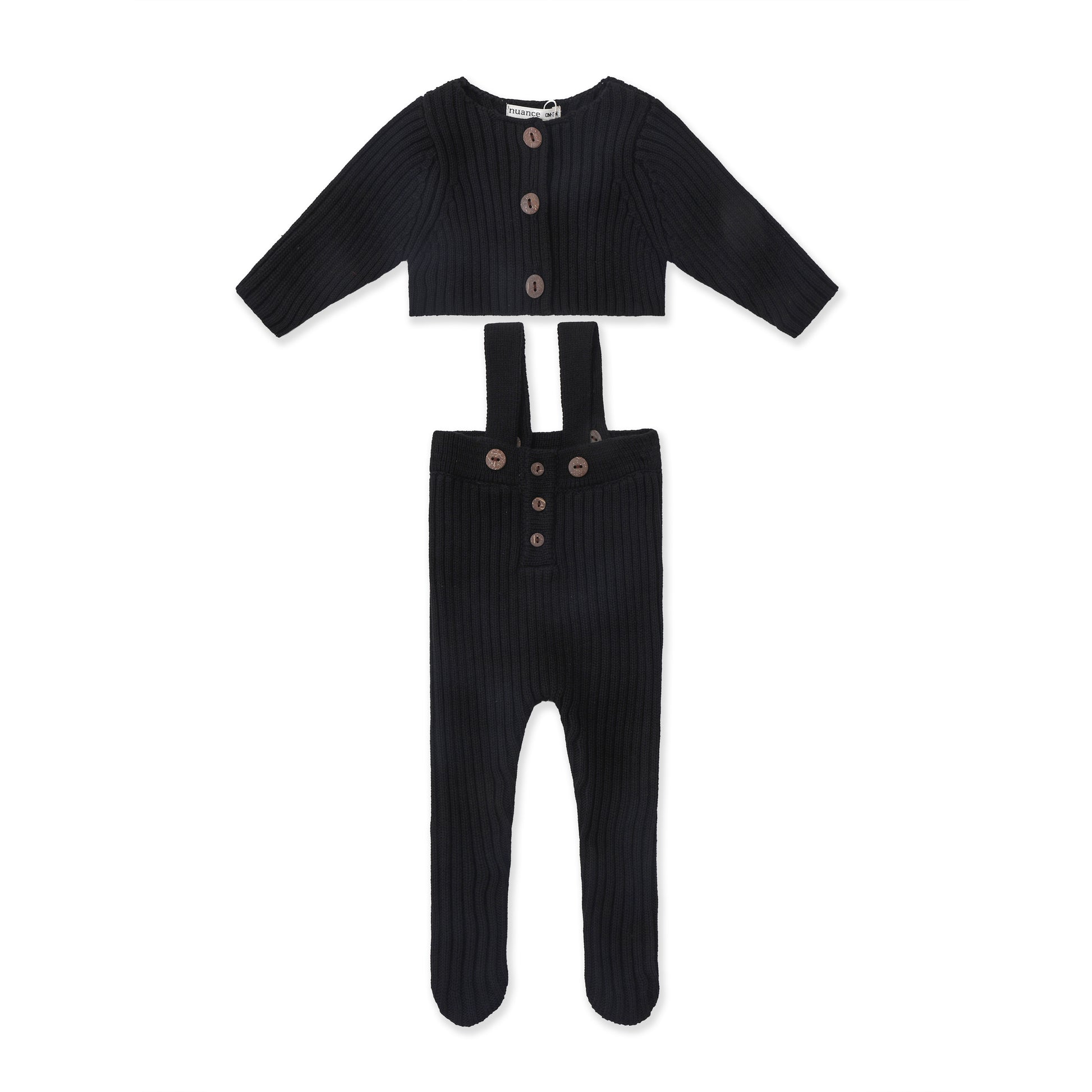 Knitted overall with cardigan 009 Black / 0-3