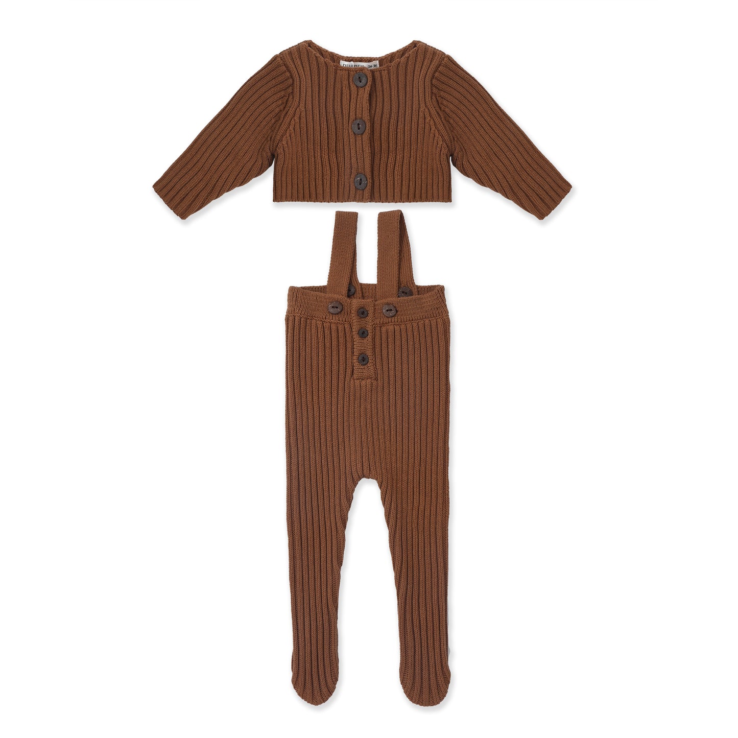 Knitted overall with cardigan 009 Beige / 0-3