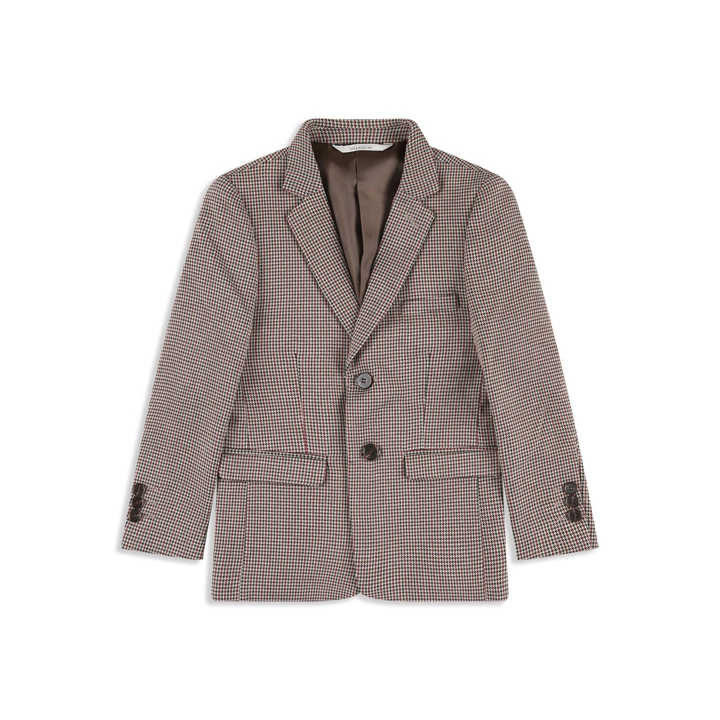 Pepita Check Tailored Jacket 050 Maroon / 10