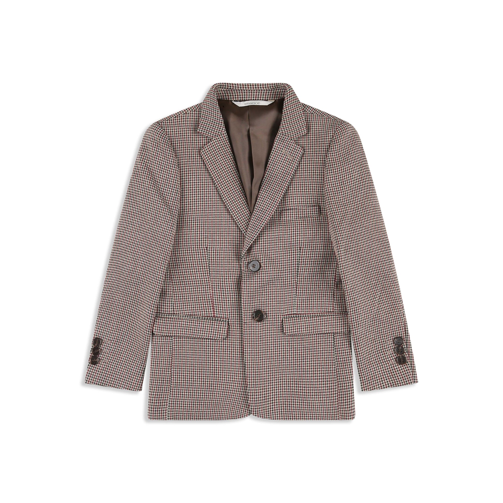 Pepita Check Tailored Jacket 050 Maroon / 10