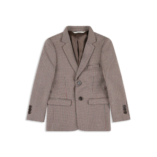 Pepita Check Tailored Jacket 050 Maroon / 10