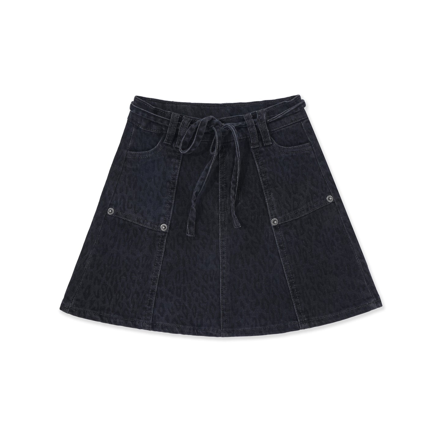 Printed Denim Skirt 037 Grey / 14