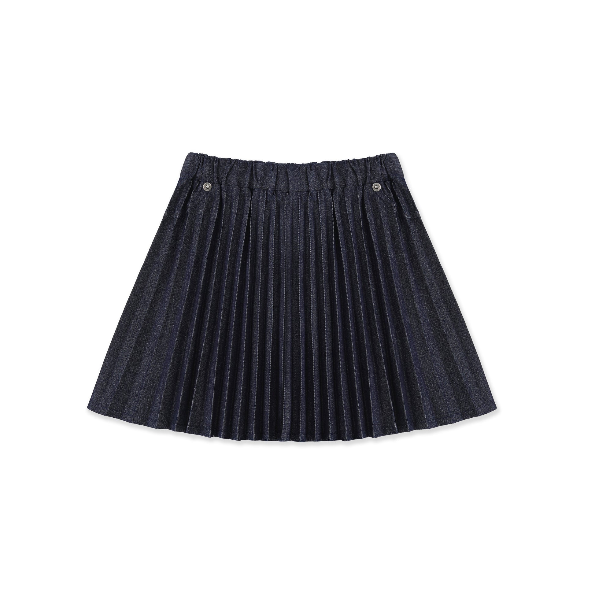 Pleated Everyday Denim Skirt 041 Dark Denim / 16