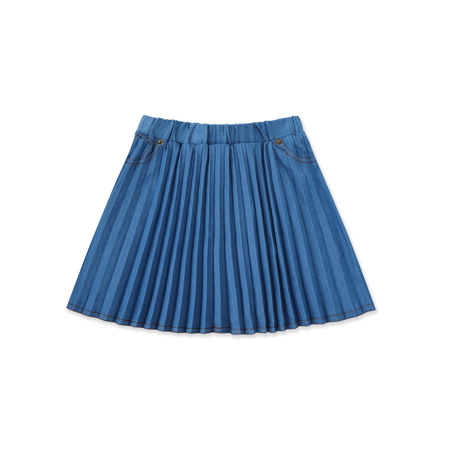Pleated Everyday Denim Skirt 041 Light Denim / 16