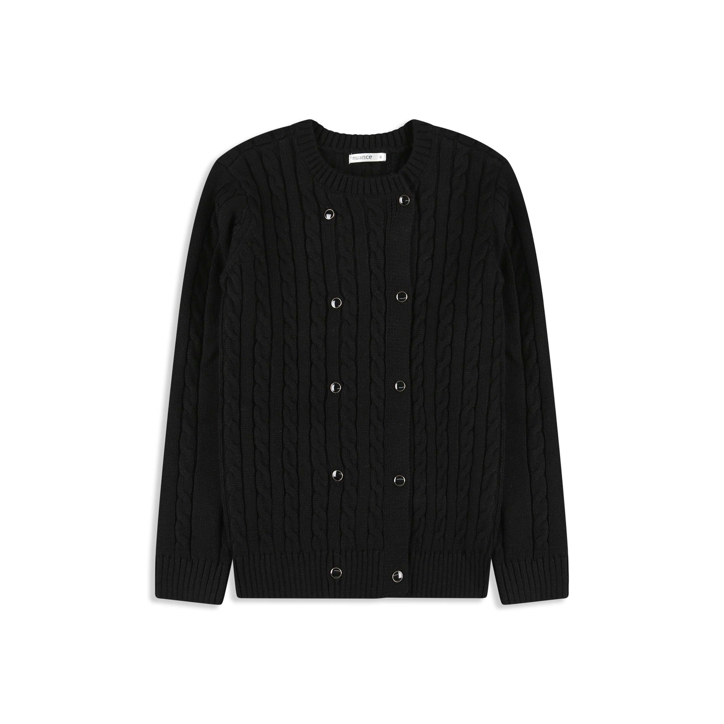 Cable Knit Pullover Sweater 046 Black / 16