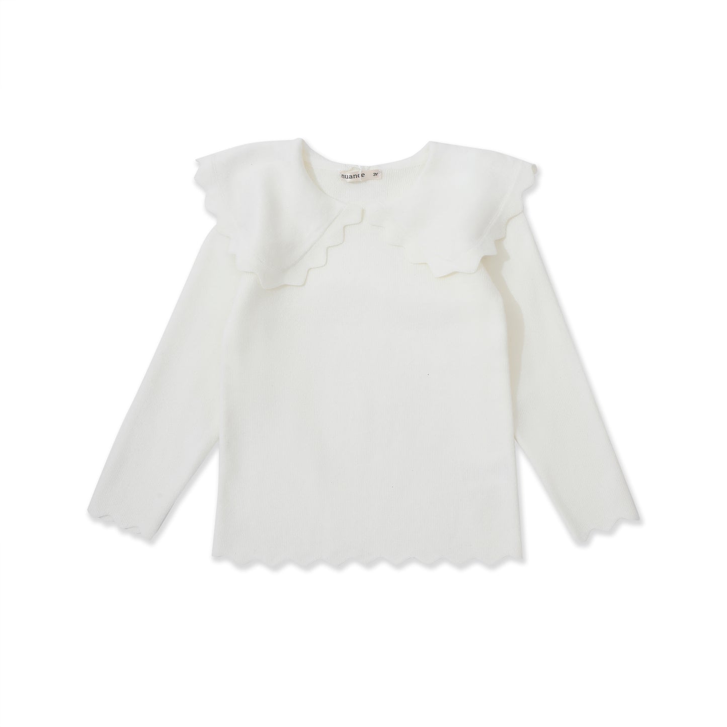 Scallop Collar Knit Top 048 Cream / 16
