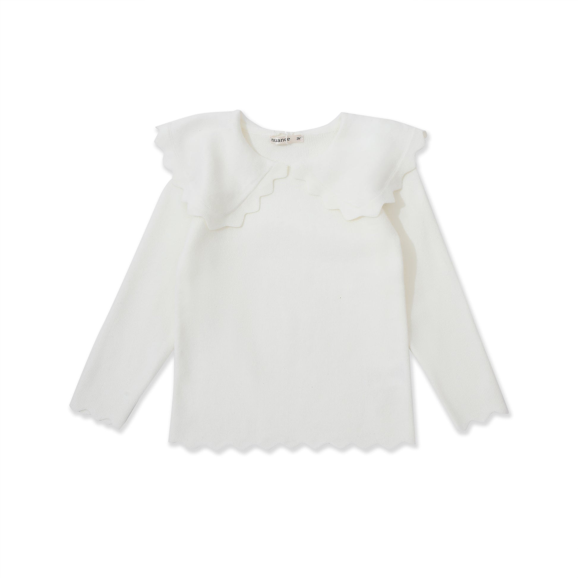 Scallop Collar Knit Top 048 Cream / 16