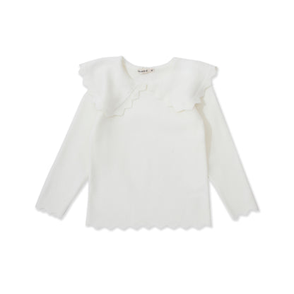 Scallop Collar Knit Top 048 Cream / 16