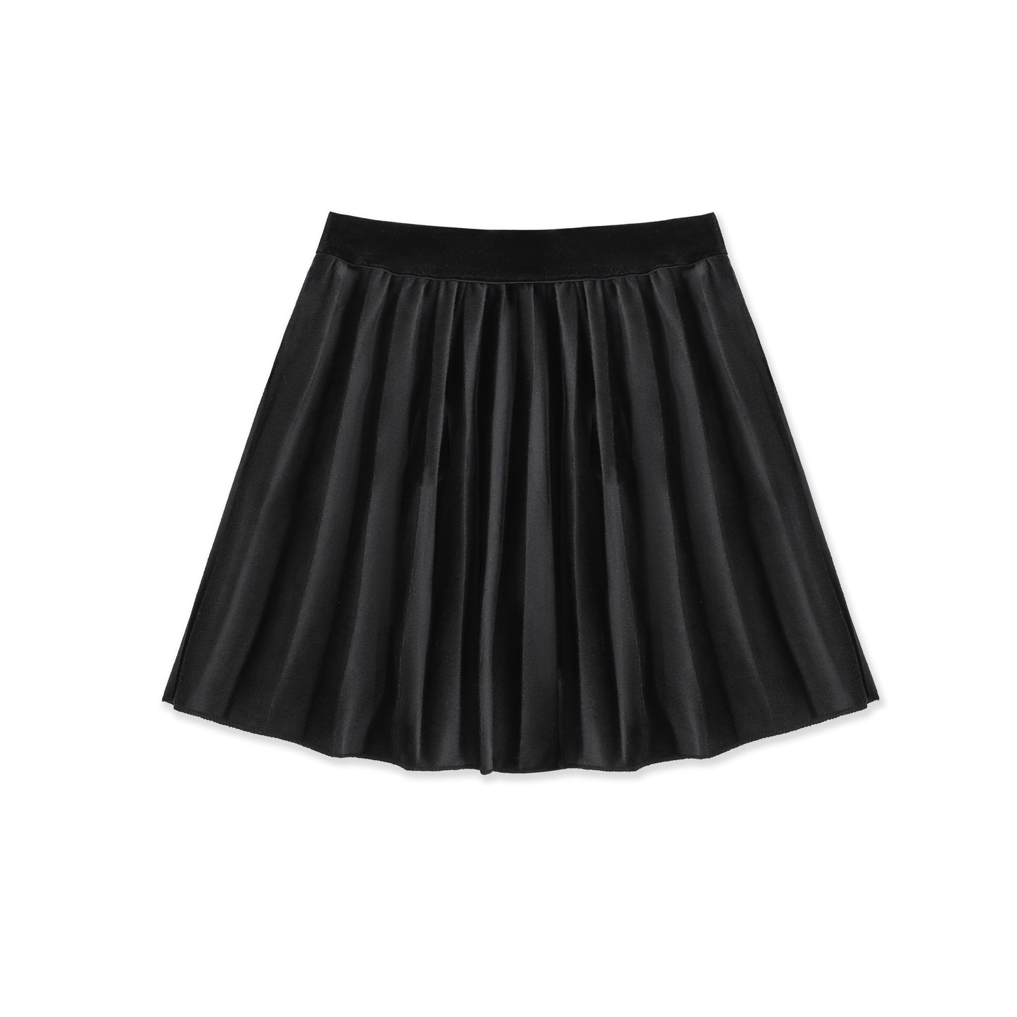Velvet Pleated skirt 052 Black / 8