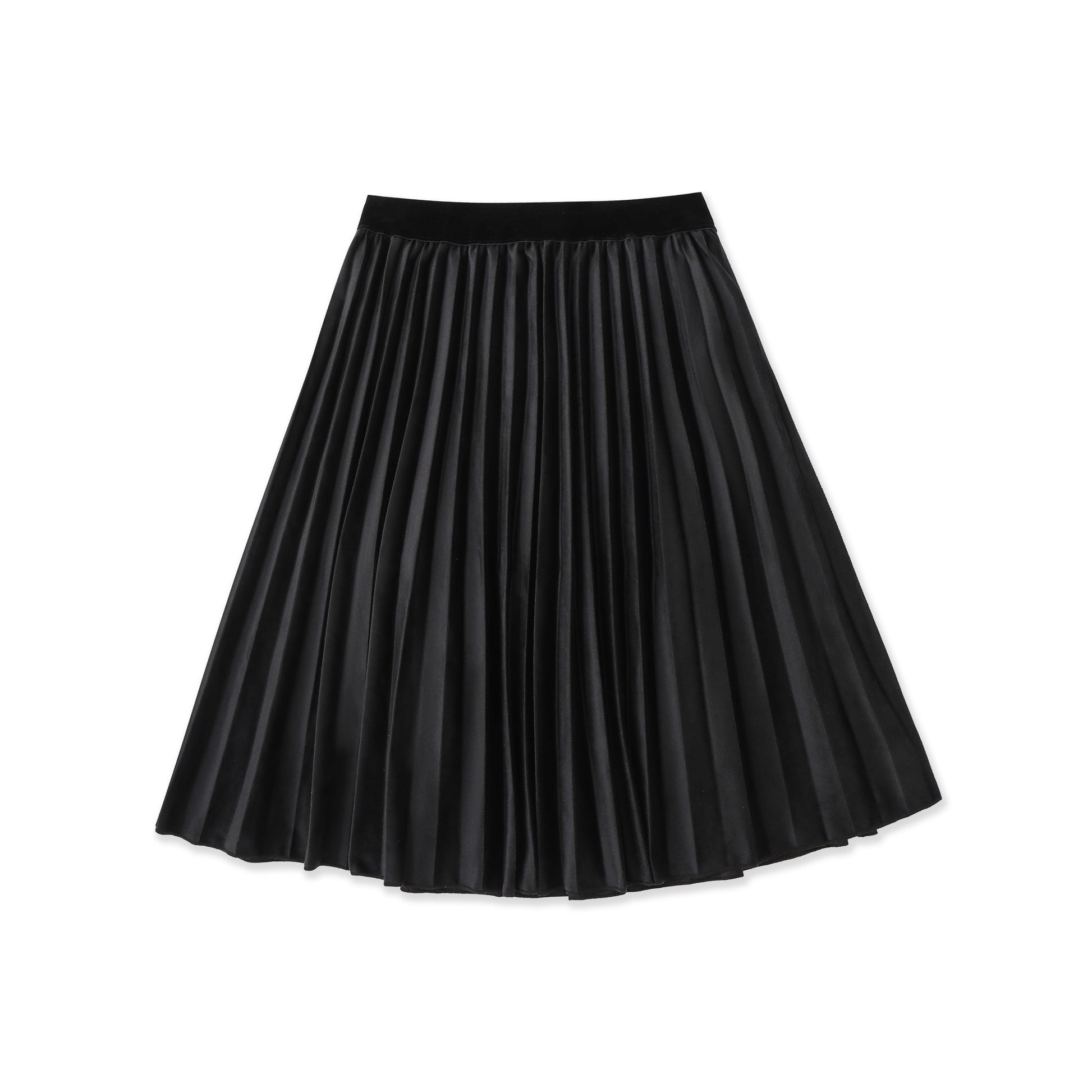 Velvet Pleated skirt 053 Black / 18