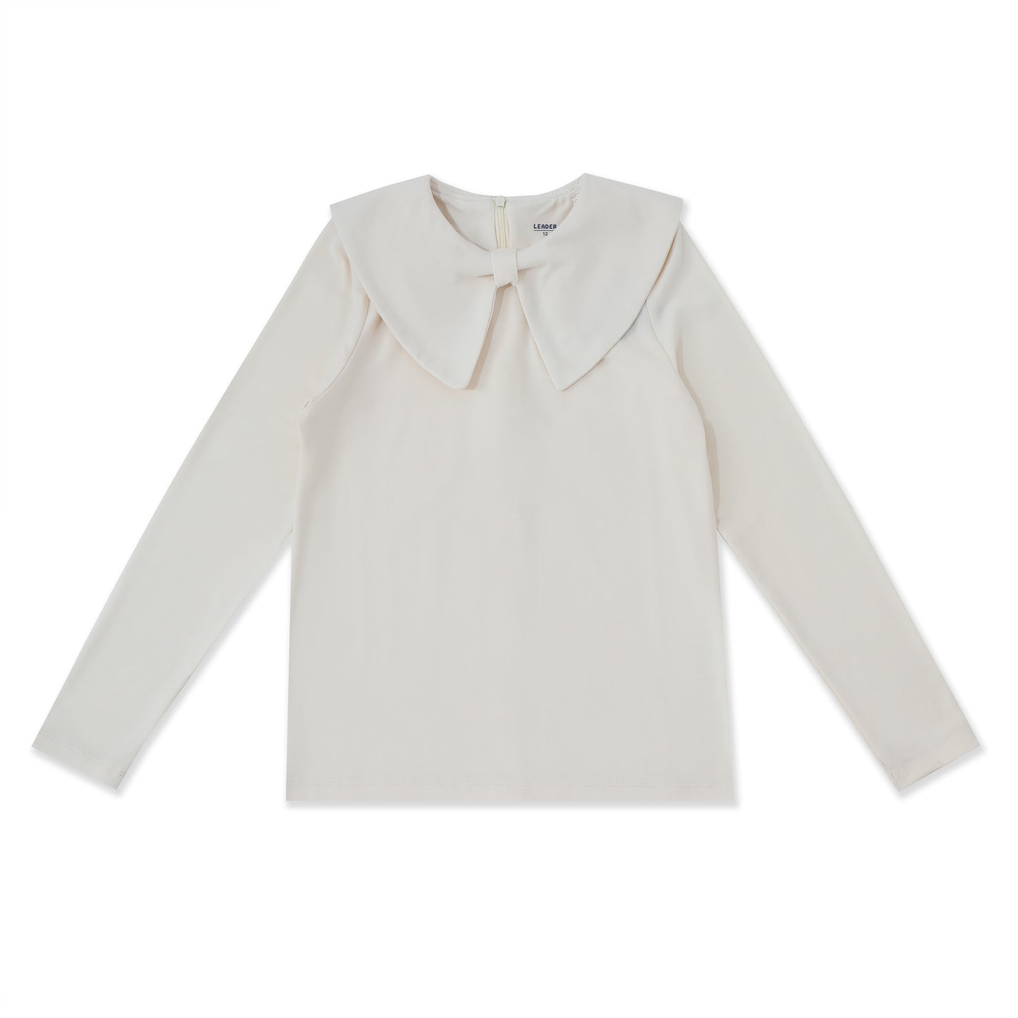 Bow Detail Ribbed Tee 004 Cream / 18