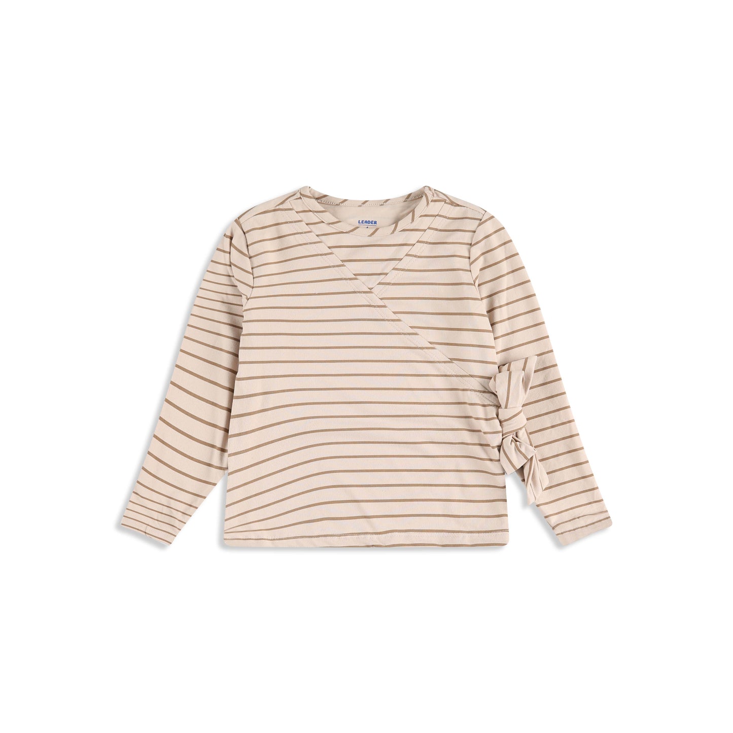 Striped Wrap Hem Tee 005 Brown / 16