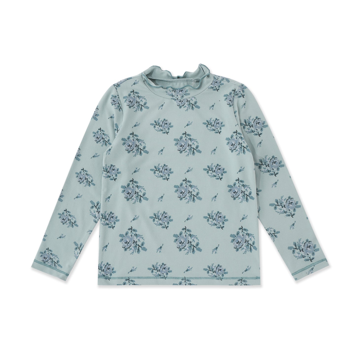 Printed Mock Neck Tee 006 Blue / 16