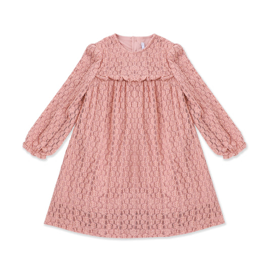 Gathered Yoke Knit Dress 007 Pink / 12