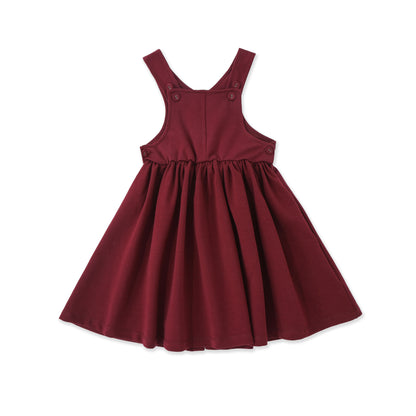 Cord Jumper Skirt with Button Straps 009 Maroon / 12