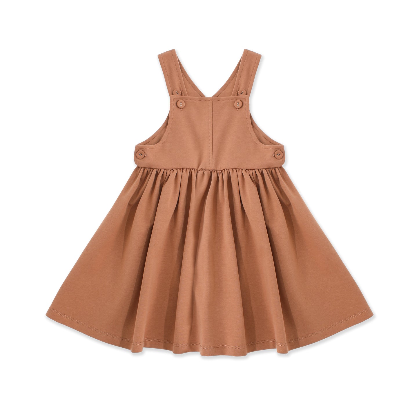 Cord Jumper Skirt with Button Straps 009 Brown / 12