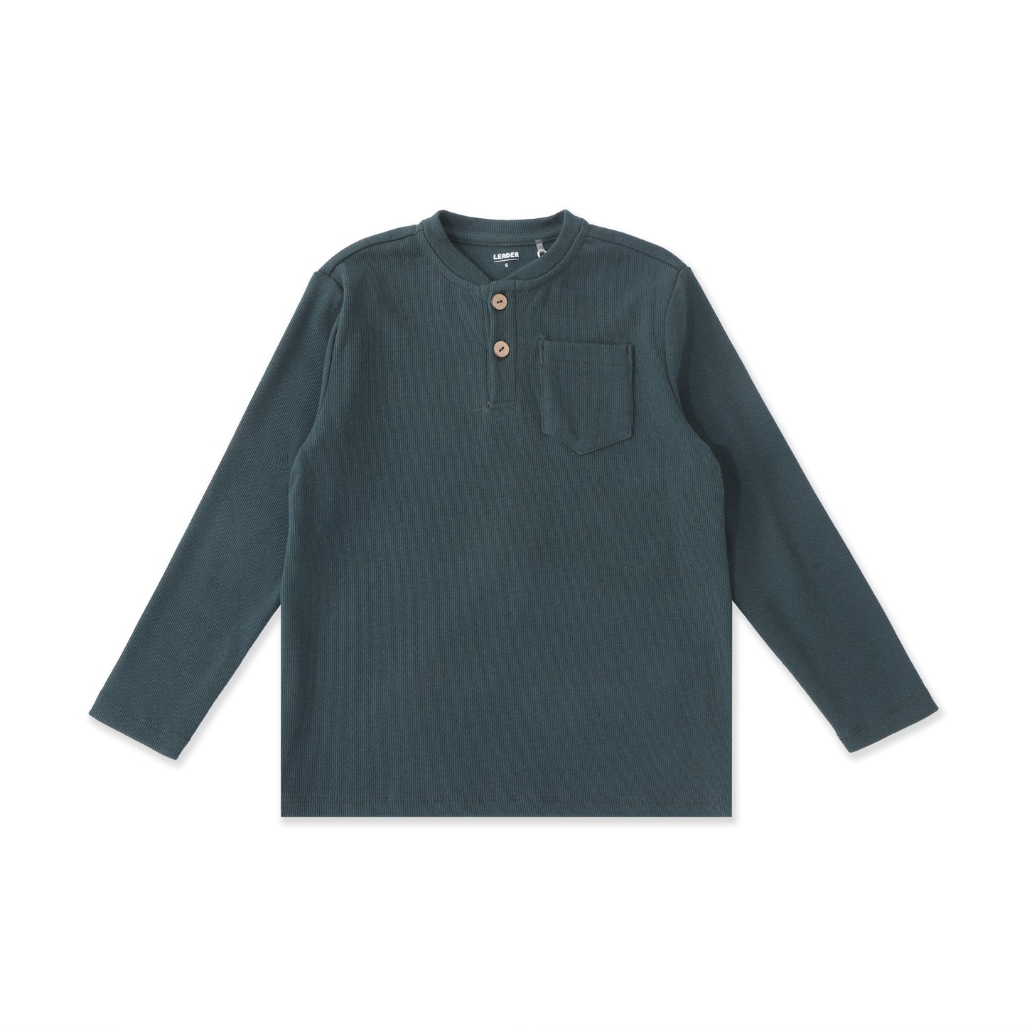 Striped Pocket Ribbed Tee 017 Teal / 14