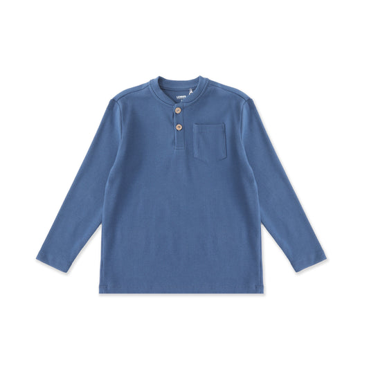 Striped Pocket Ribbed Tee 017 Denim / 14