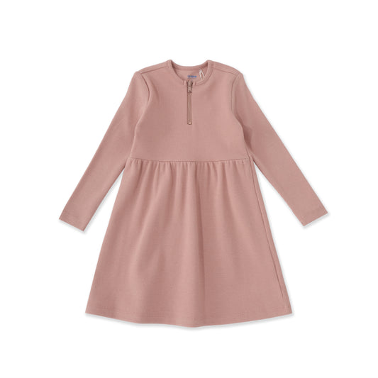 Gathered Waist Ribbed Dress 018 Peach / 12