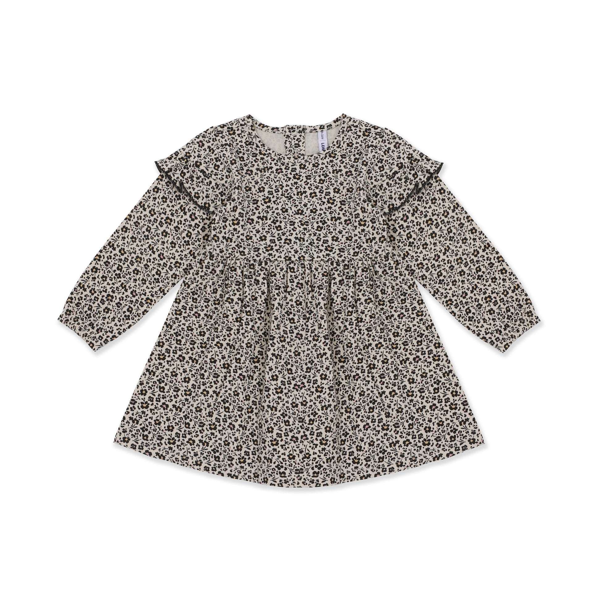 Baby Printed Ruffle Shoulder Dress 026 Beige / 182