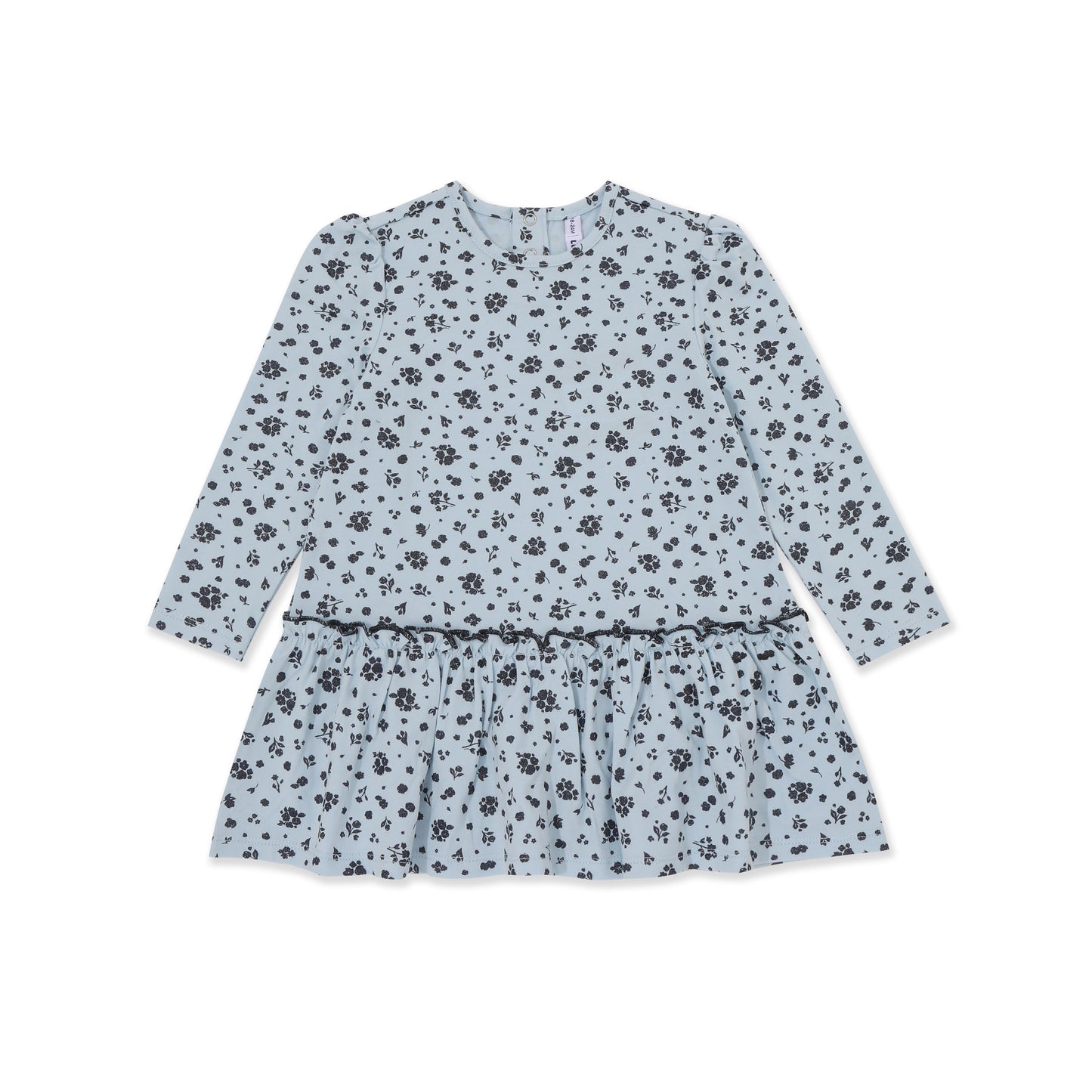 Baby Flounce Hem Printed Dress 027 Blue / 182