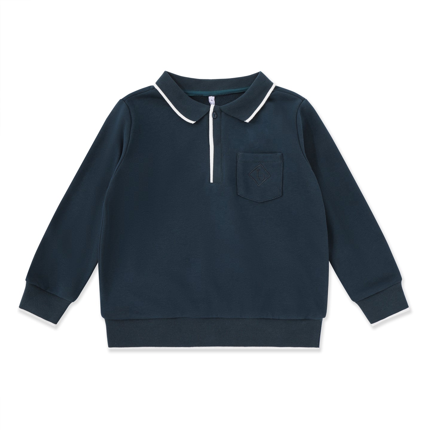 Flat Rib Polo Top 045 Teal / 14