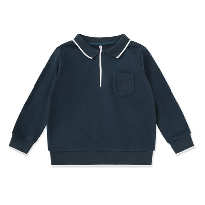 Flat Rib Polo Top 045 Teal / 14