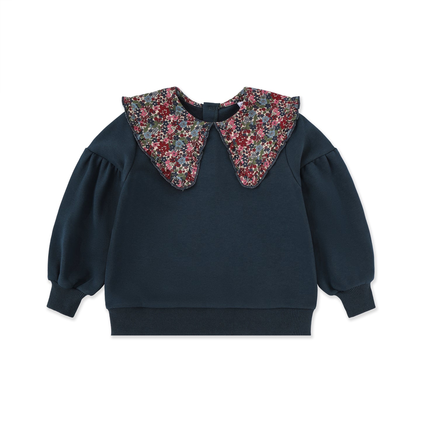 Printed Collar Sweatshirt 049 Teal / 12