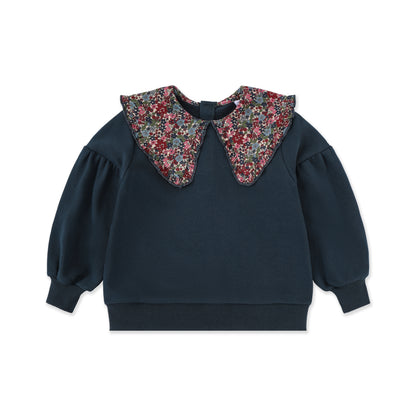 Printed Collar Sweatshirt 049 Teal / 12
