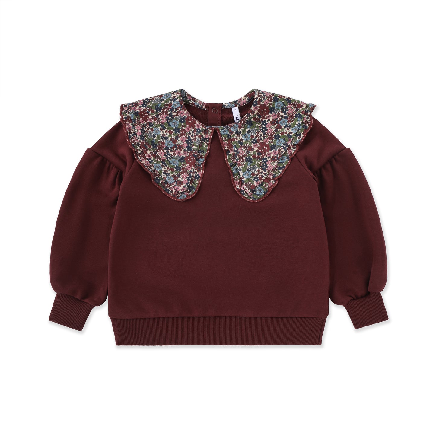 Printed Collar Sweatshirt 049 Maroon / 12