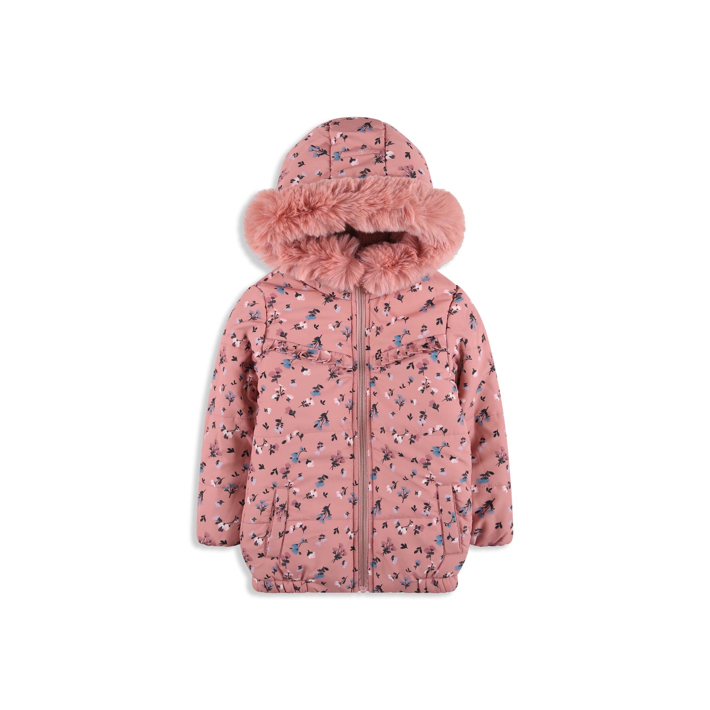 Floral Fleece-Lined Puffer 055 Pink / 2Y
