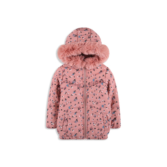 Floral Fleece-Lined Puffer 055 Pink / 2Y