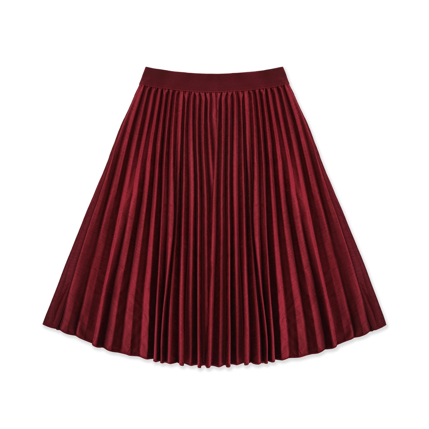Cord Pleated Skirt 063 Maroon / 18