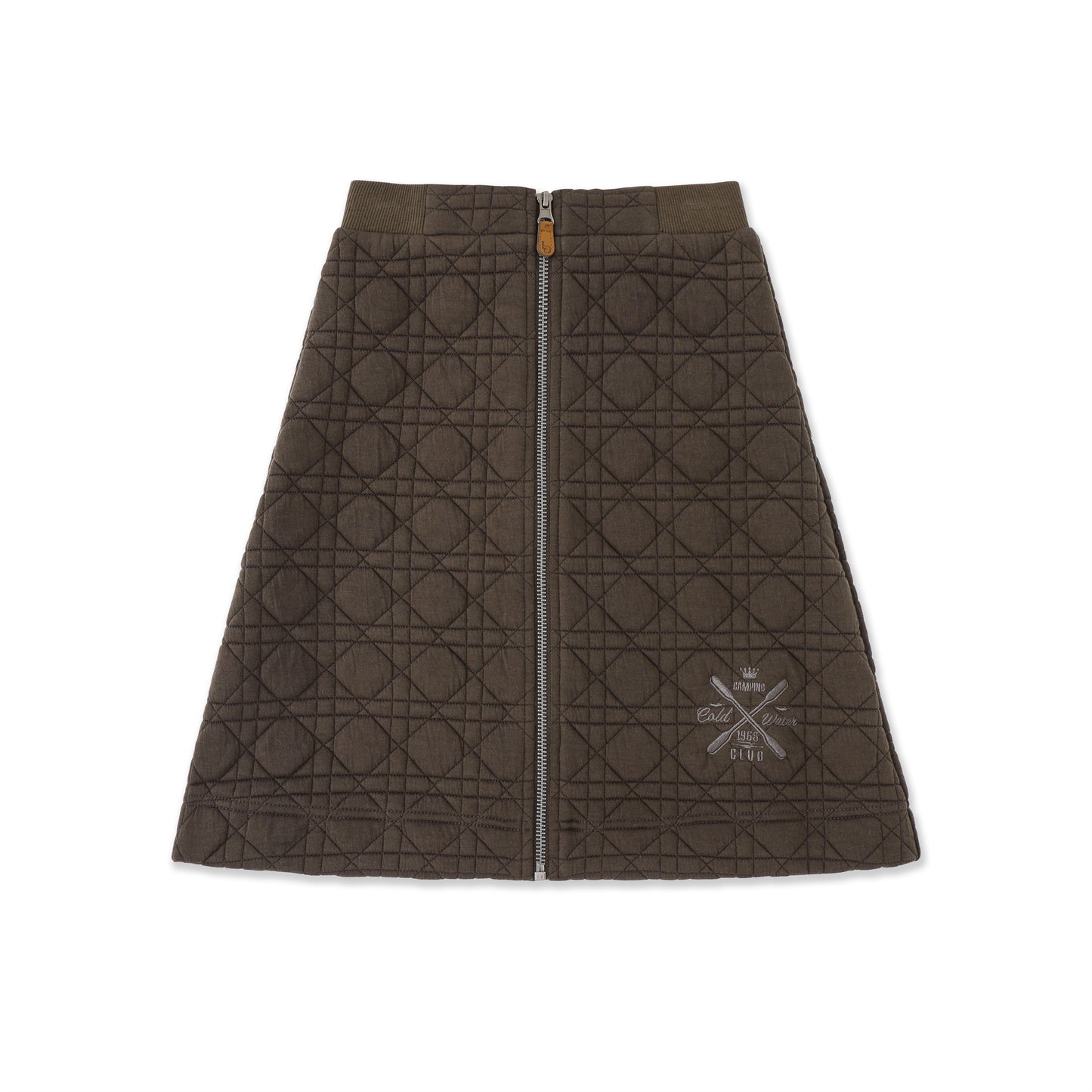 Quilted Skirt with Zipper Detail 068 Green / 8