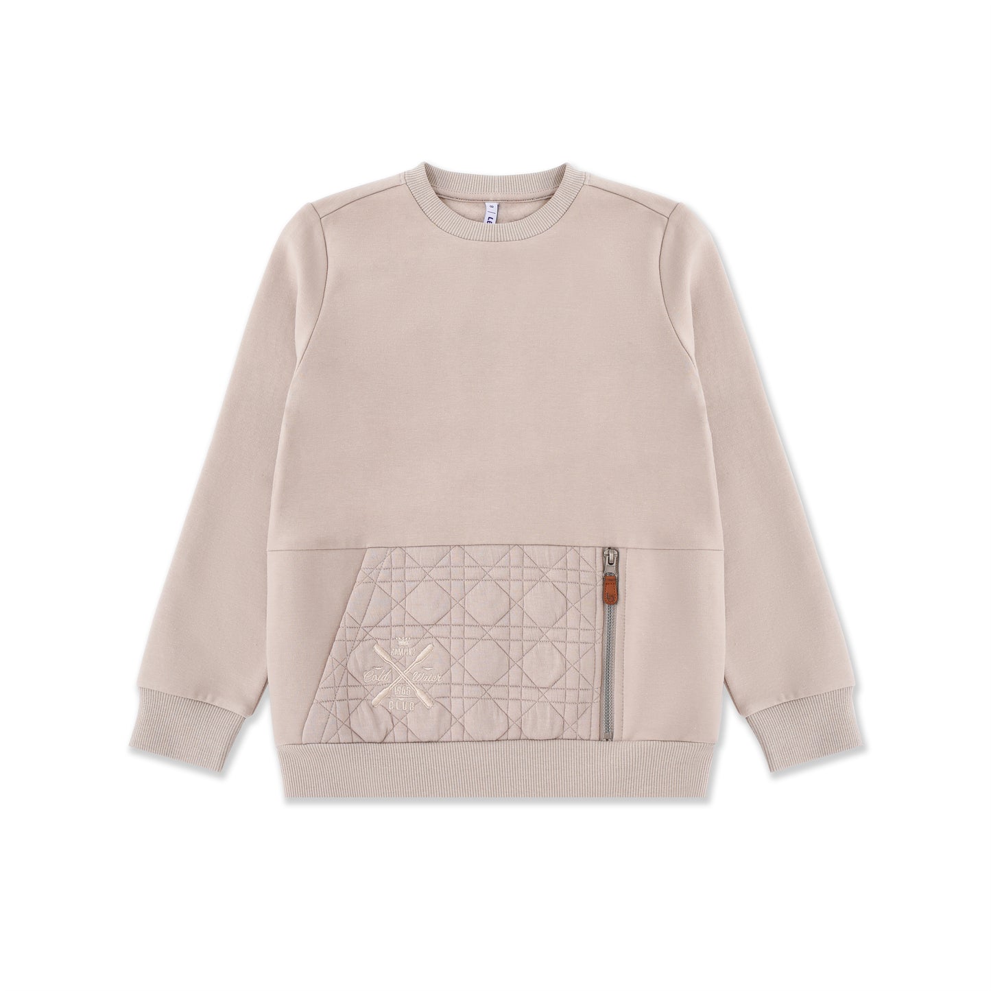 Colorblock Quilted Sweatshirt 071 Beige / 12