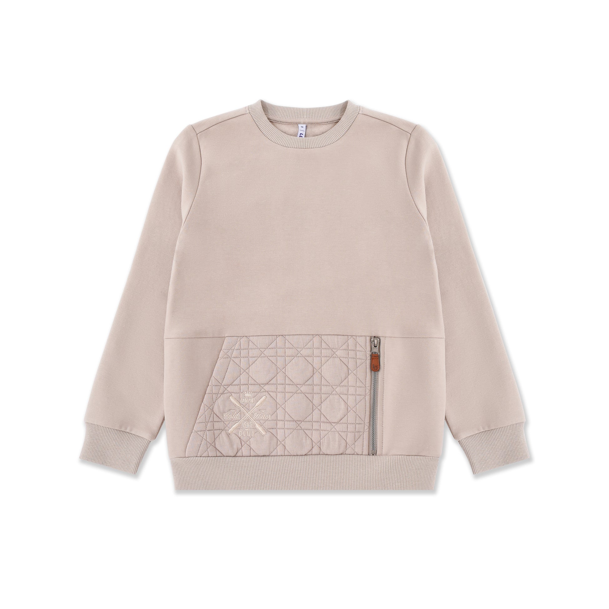 Colorblock Quilted Sweatshirt 071 Beige / 12