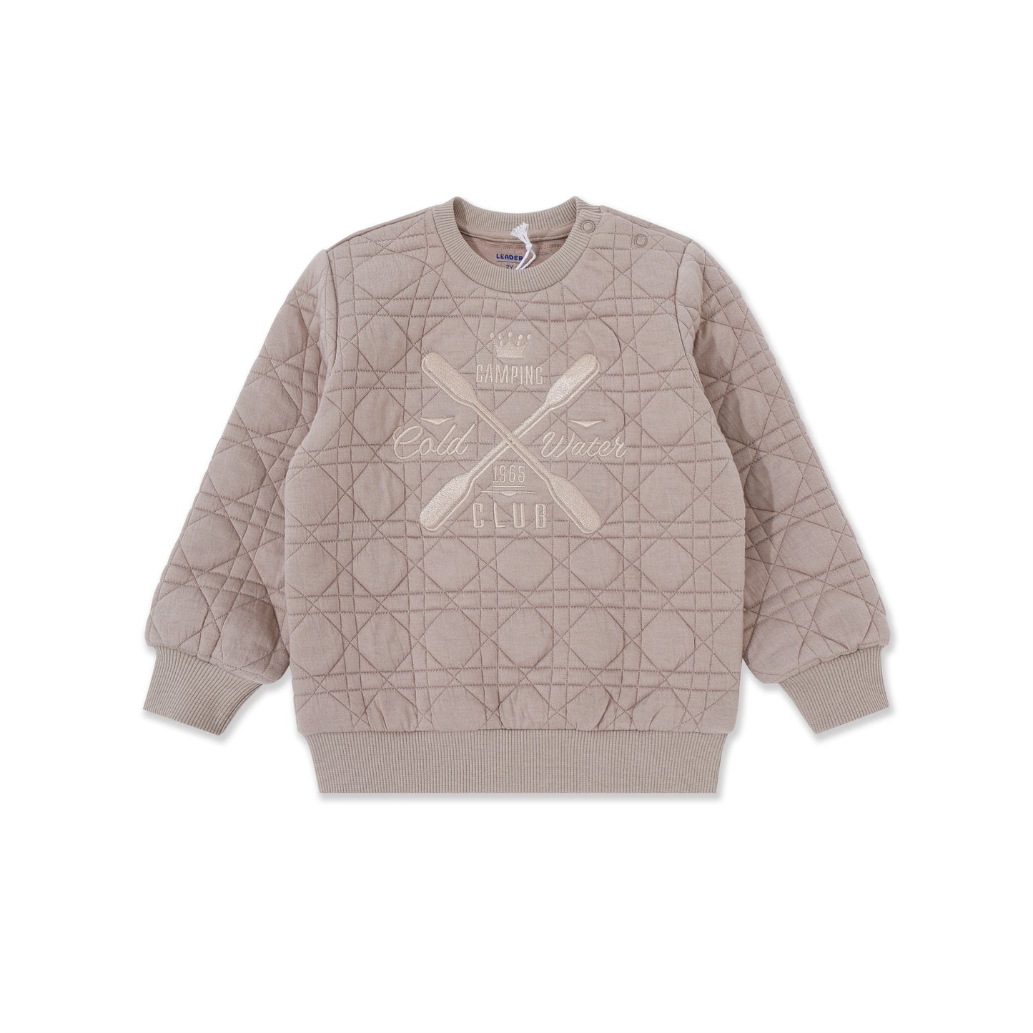 Cross-Stitch Quilted Sweatshirt 072 Beige / 3Y