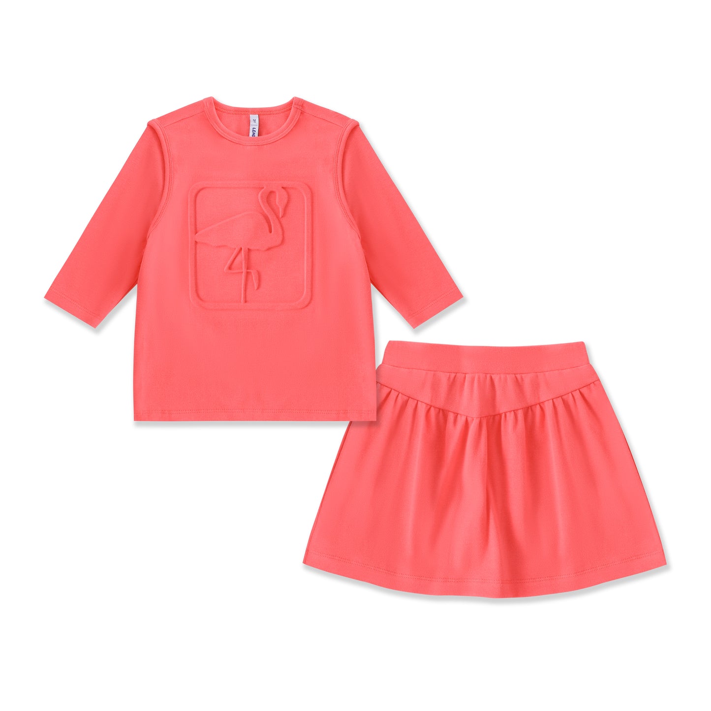 Girls Rib Long Sleeve Top & Skirt Set 155