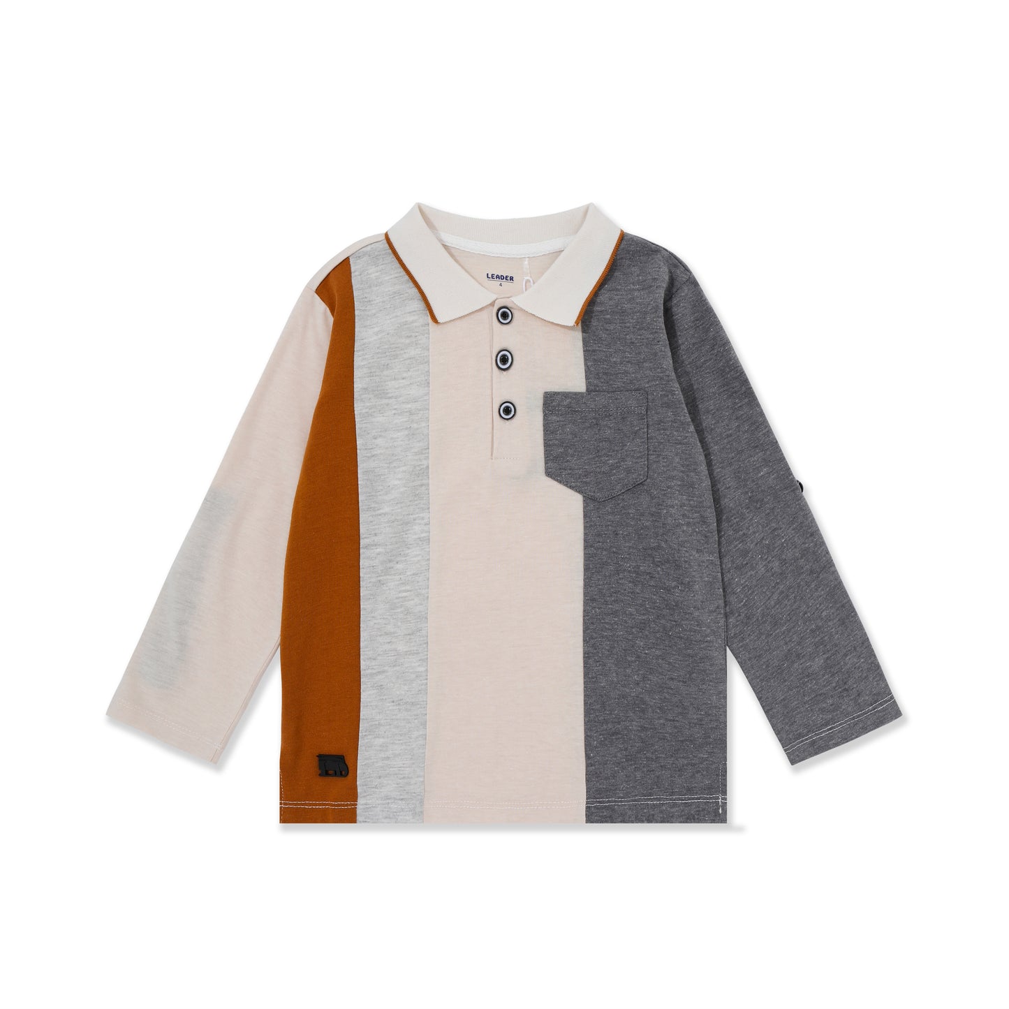 Colorblock Stripe Long Sleeve Polo 110